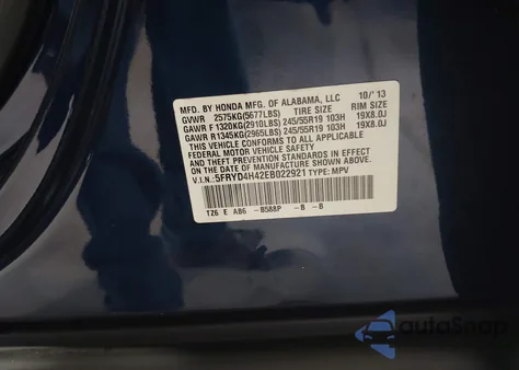 2014 Acura Mdx Technology Package from USA, damaged, VIN 5FRYD4H42EB022921